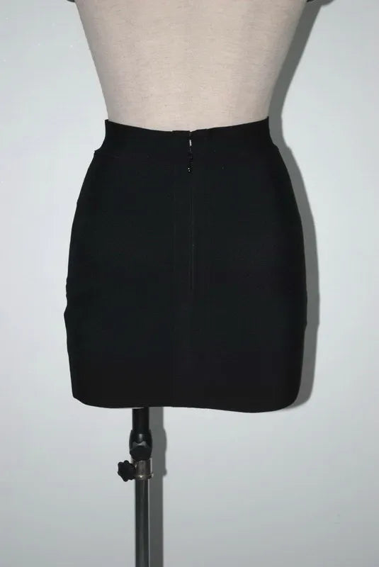 Ladies High Quality Rayon Black Thick Rayon Pencil Bandage Skirt Cute Mini Skirt Women's White Mini Skirt