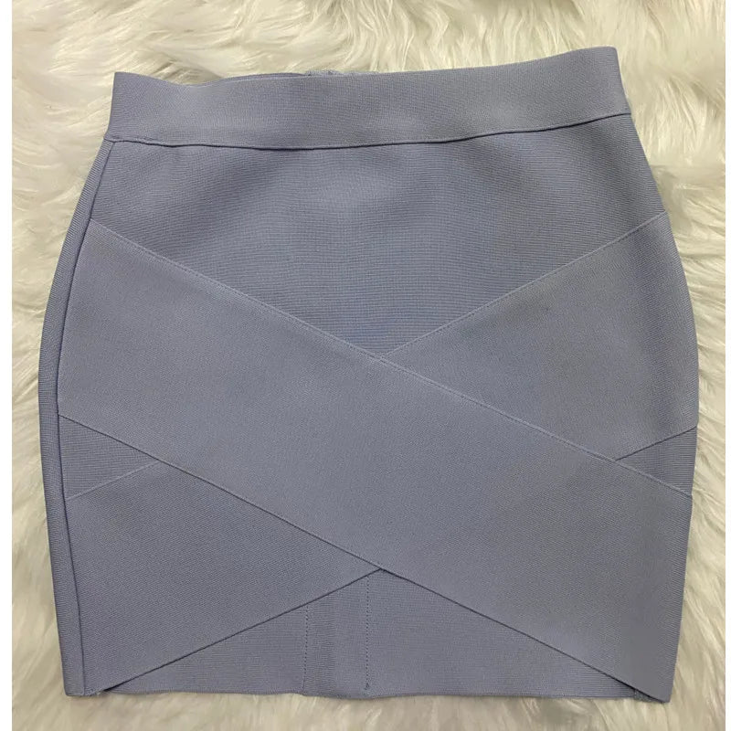 Ladies High Quality Rayon Black Thick Rayon Pencil Bandage Skirt Cute Mini Skirt Women's White Mini Skirt