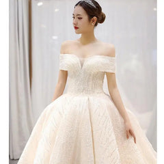 New Bride Off The Shoulder Wedding Ball Gown Dress Vestidos De Novia Long Train Embroidery Bride Dresses Wedding Dress 2024